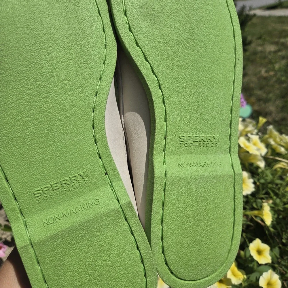 Sperry Top-Sider Boat Shoes Mens 11.5  Ivory/ Beige Green